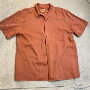 Jos. A. Bank Mens Camp Shirt Large 100% Silk Short Sleeve Button-Up Shirt